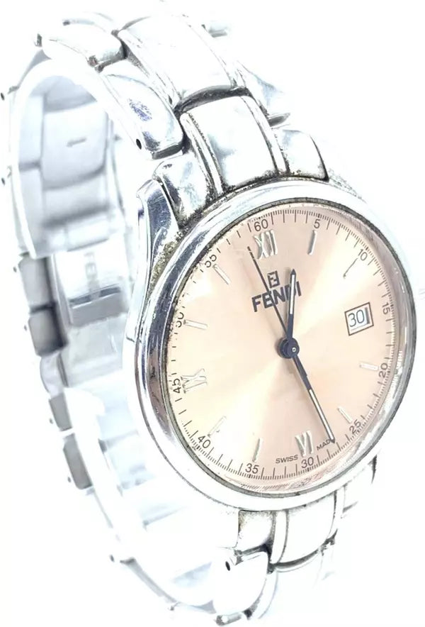 Fendi  Pink Champagne Dial Quartz Watch, Stainless Steel