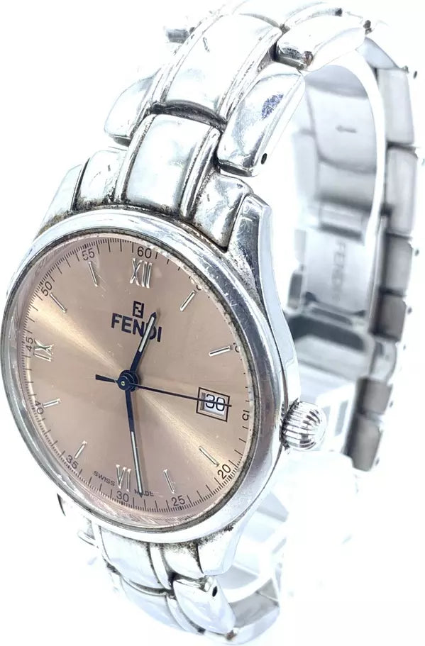 Fendi  Pink Champagne Dial Quartz Watch, Stainless Steel