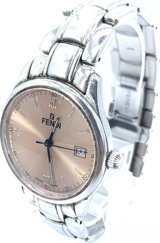 Fendi  Pink Champagne Dial Quartz Watch, Stainless Steel