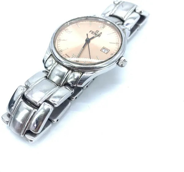 Fendi  Pink Champagne Dial Quartz Watch, Stainless Steel