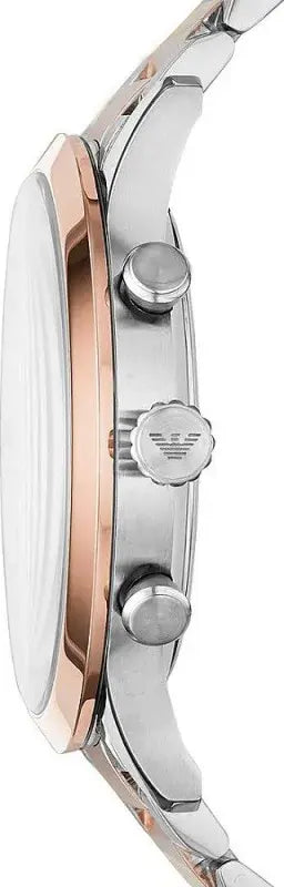 Emporio Armani — Silver and Bronze Steel Chronograph Watch